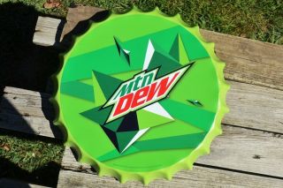Mountain Dew Bottle Cap Tin Metal Sign - Hillbilly - Yahooo - Pepsi - Do The Dew
