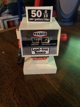 Vintage Buddy L Texaco Gas Pump Toy Car Truck Van Accessory Push Button