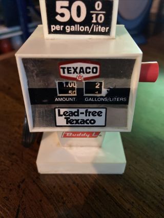 Vintage Buddy L Texaco Gas Pump Toy Car Truck Van Accessory Push Button 2