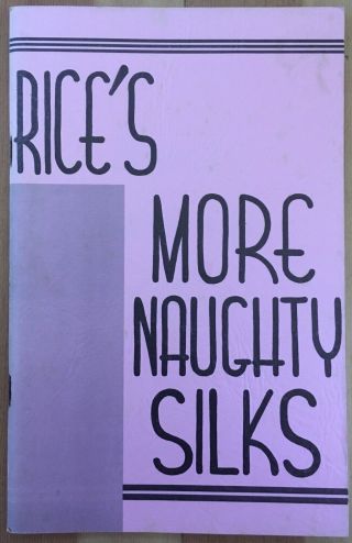 Vintage 1969 Rice’s More Naughty Silks Magic Routine Book By Harold Rice