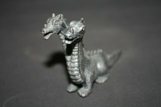 Double Headed Mythical Pewter Dragon