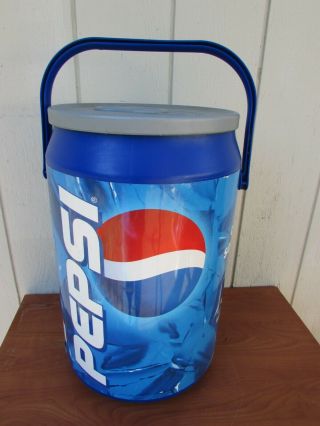 Vintage Mlb Large Round Pepsi Can Cooler Ice Chest From 1997,  Vg