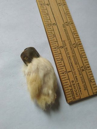 Vintage 1950 ' s Lucky Rabbits Foot Charm Keychain Two Tone 1.  5 