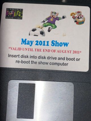 Chuck E Cheese 2011 Show Floppy Disk Rare