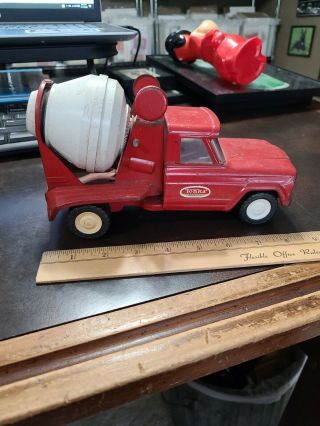 Vintage 1960s Tonka Cement Mixer Truck Red Jeep ?