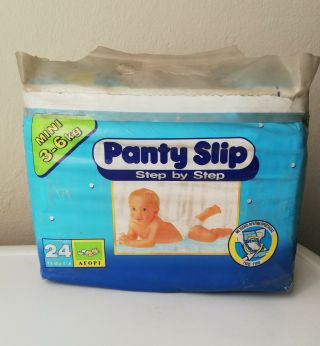Vintage Panty Slip Step By Step Baby Boy 24 Mini Plastic Diapers 3 - 6kg / 7 - 13lbs