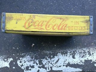 Vintage Wooden Coca Cola 24 Bottle Crate Yellow