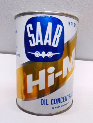 Vintage Full Saab Hi - M Oil Concentrate 18 Oz.  Can