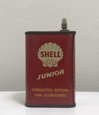 Vintage Shell Motor Oil Can Portugal Automobilistas Gas Gazolina Sign Tin