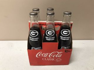 1980 Uga Georgia Bulldogs National Champions Coca Cola Soda Bottle Coke Vintage