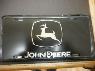 Qty Of 5 John Deere Black 6 " X12 " License Tag With Minor Blemishes On Edges