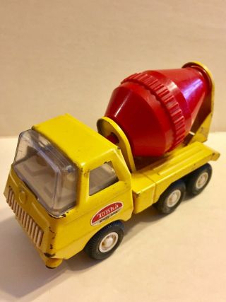 Vintage 1960’s - 70’s Tonka Mini Cement Mixer Truck Pressed Steel Yellow.
