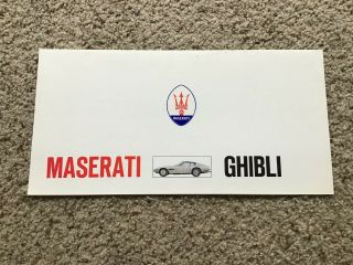 1972 Maserati Ghibli,  Factory Printed Sales Literature.
