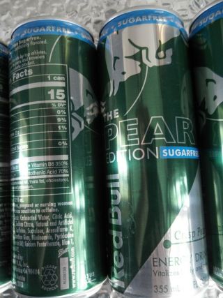Red Bull Crisp Pear Edition Sugarfree Energy Drink,  Six 12 Oz Cans Discontinued