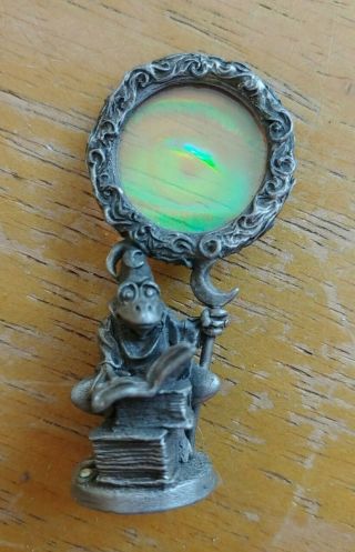 Ridolfi Pewter Miniature Frog Wizard Hologram Eye 1991