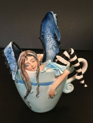 Amy Brown Fantasy I Need Coffee Fairy Slumber In Cup Figurine Statue Collectible
