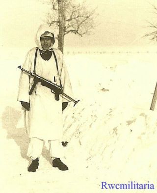 Winter Warrior Wehrmacht Soldier In Snow Camo W/ Mp - 40 Sub - Mg; Russia,  1942