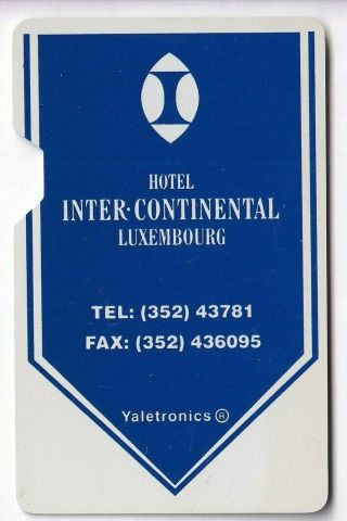 Carte / Card Hotel Cle Key.  Luxembourg Intercontinental Valetro Magnetique