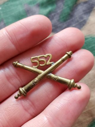Wwii Us Army 552nd Field Artillery Battalion Officers Collar Insignia Pin