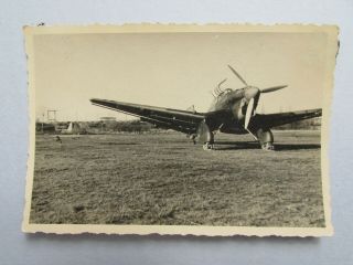 Wwii Luftwaffe Photo Stuka Ju 87a Blocked On Field W/open Canopy