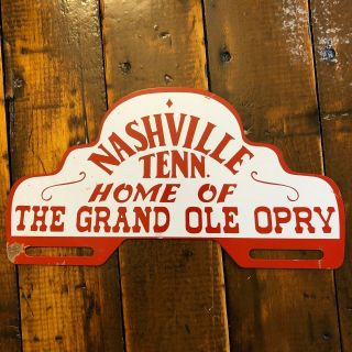 Vintage Metal Nashville Tennessee Grand Ole Opry License Plate Topper Sign