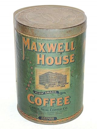 Maxwell House Coffee Vintage Tin Paper Label Copyright 1921 Cheek - Neal Coffee Co