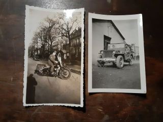 Wwii Era - Military Police - Jeep / Motorcycle - Photos