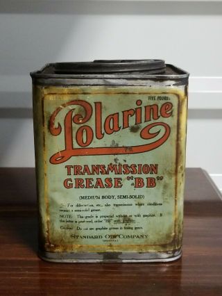 Vintage Standard Oil Co.  Polarine Transmission Grease " Bb " Can,  Five Pounds