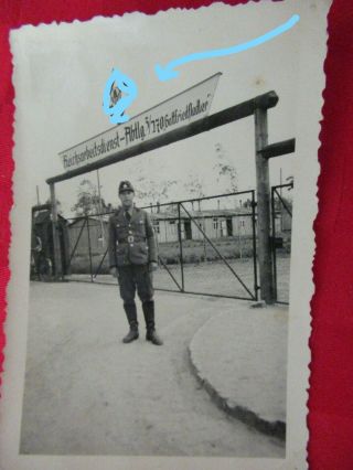 Wwii German Photo Combat Soldiers Rad Camp Entrance