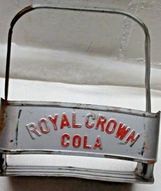 Vintage Royal Crown/rc Cola Metal 6 - Pack Glass Bottle Soda Carrier