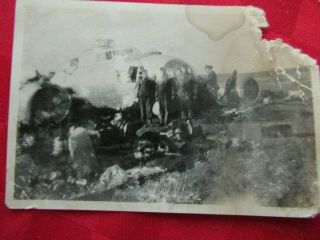 Wwii German Photo Combat Soldiers With Crashed B - 17