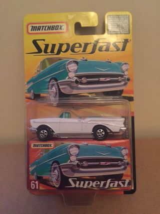 Matchbox Superfast 1957 Chevy Bel Air Number 61 Rare White