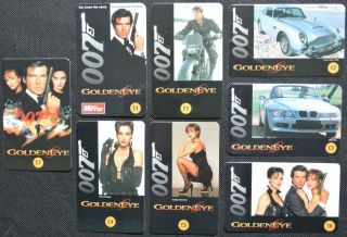 1996 Goldeneye 007 (james Bond) World Telecom Set Of 8 Phonecards - Pierce Brosnan