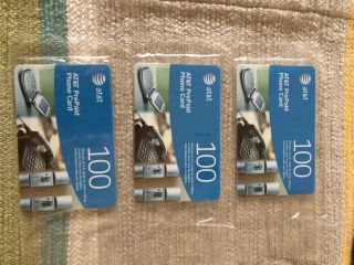 At&t Prepaid Phone Card Calling Card 100 Minutes, .  3 Packages