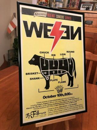 Big 11x17 Framed Ween " Live In Denver 2003 " Concert Tour Lp Album Cd Poster