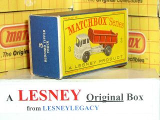 Matchbox Lesney 3b Bedford Tipper Truck red Type D EMPTY BOX ONLY 2