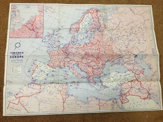 Colliers War Map Of Europe And Far East Folding Map Wwii Some Age See Pictures