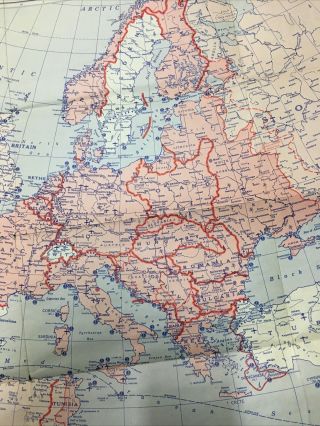 Colliers War Map Of Europe And Far East Folding Map WWII Some Age See Pictures 3