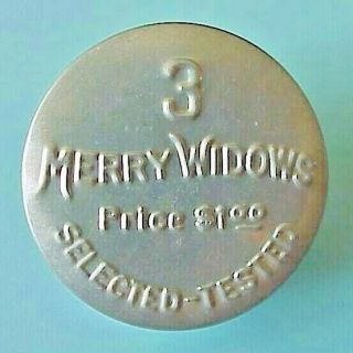 Vintage 3 Merry Widows Brand Rubbers / Condoms,  Nos Metal Container