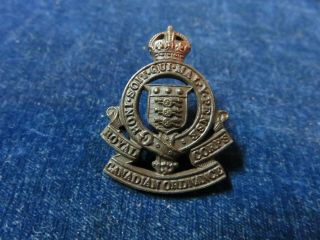 Orig Ww2 Officers Collar Badge " Rcoc " Royal Canadian Ordnance Corps " Firmin "