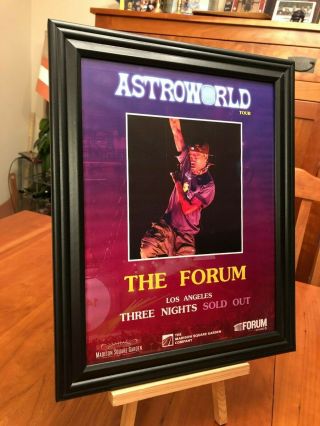 Big 10x13 Framed Travis Scott " Live At The Forum - Los Angeles " Concert Tour Ad