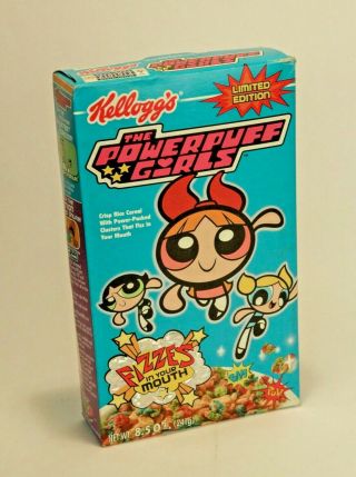 Power Puff Girls Cereal Kellogg’s Limited Edition Rare Full Box 2000