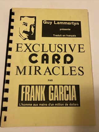 Frank Garcia Card Miracles Magic Trick Vintage Magician Guide In French