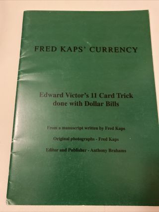 Fred Kaps Dollar Bill Trick Magic Vintage Magician Guide