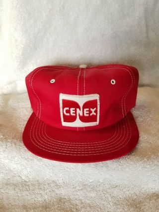 Vintage K - Brand Cenex Patch Red Denim Snapback Trucker Hat Usa