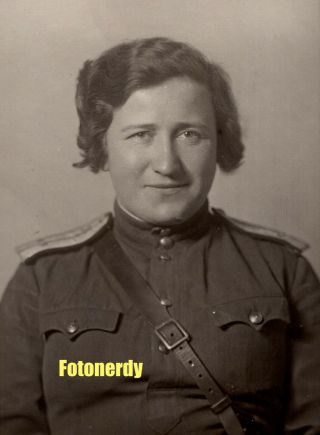 Women In Uniform Wwii Soviet Photo Red Army Officer Elizaveta Karamazina R3