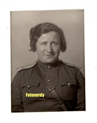 Women In Uniform WWII Soviet Photo Red Army Officer Elizaveta Karamazina r3 2