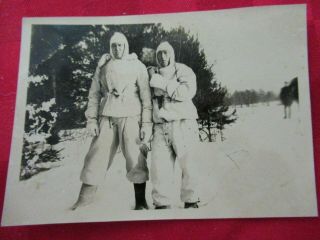 Wwii German Photo Combat Soldiers 1943 In Full Snow Camo In Snow
