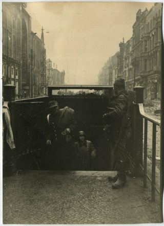 Wwii Xl Press Photo: Surrendering German Soldiers,  Berlin U - Bahn Station