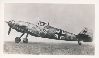 1940s German Luftwaffe Bf 109 F - 2 Airplane Photo By Aeroplane Photo Supply 1057